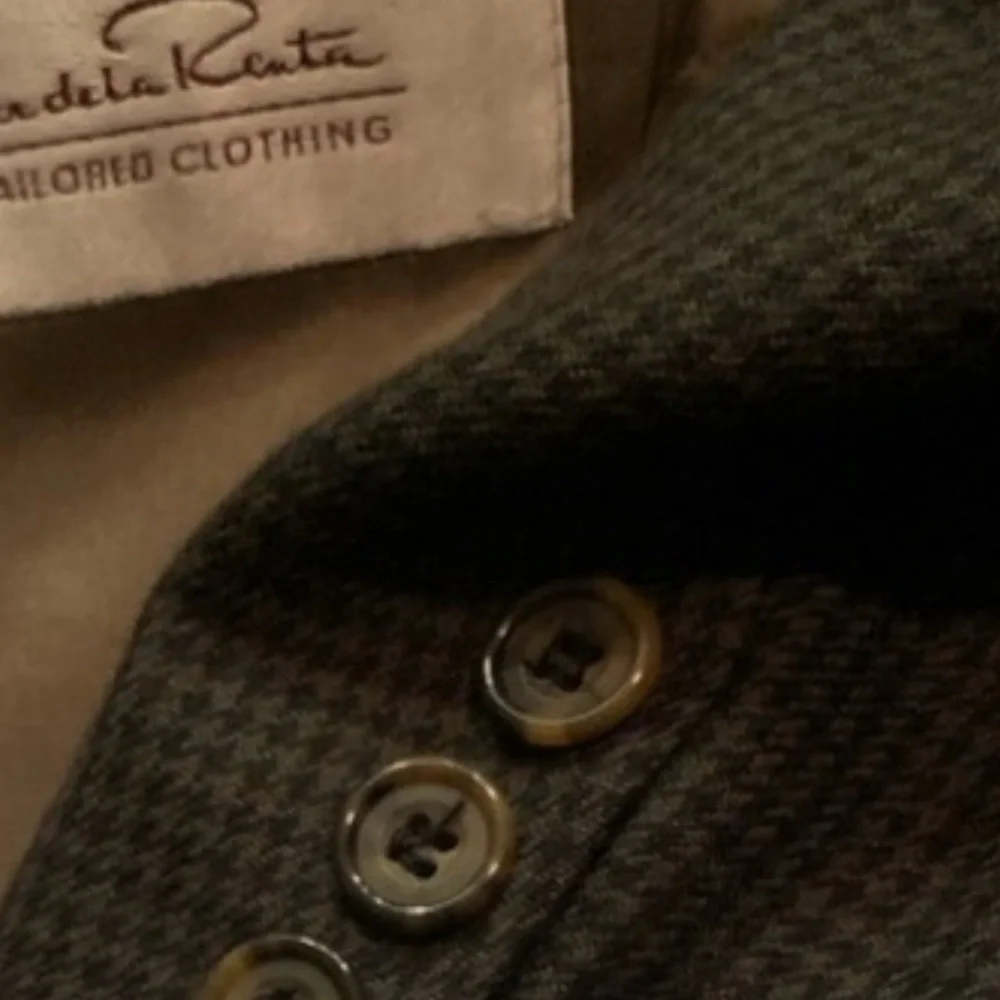 Oscar De La Renta Blazer Men 42R Brown Wool Tweed Two Button Sportcoat  VTG
